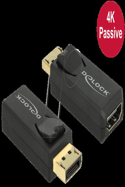 Delock 4K Passive - Adapter - DisplayPort male to HDMI female - 65571