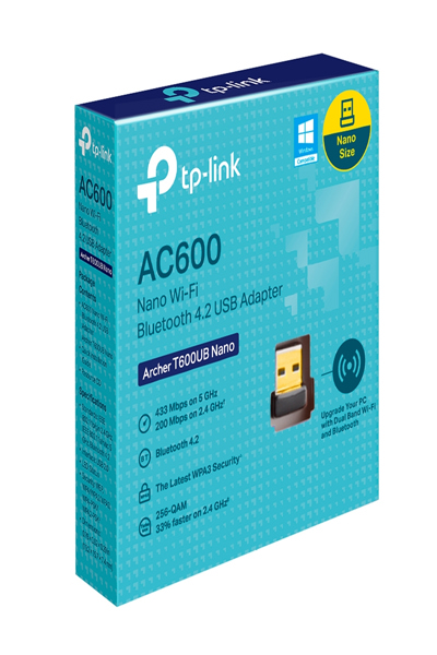 TP-LINK ARCHER T600UB NANO, Filaire, USB, WLAN, 433 Mbit/s, Noir