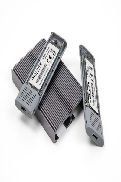 Delock External USB Type-C Dual Combo Enclosure for 2 x M.2 NVMe PCIe or SATA SSD - 42028