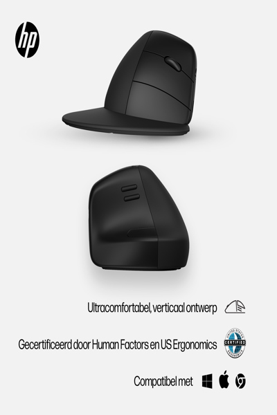 HP 920 Ergonomic Wireless Mouse: Right-hand, Vertical Design, 4000 DPI - 6H1A4AA