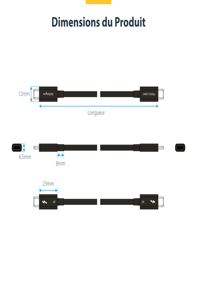 StarTech.com 3,8 m Thunderbolt 5-kabel 80 Gbps - TBLT5MM50CM240W