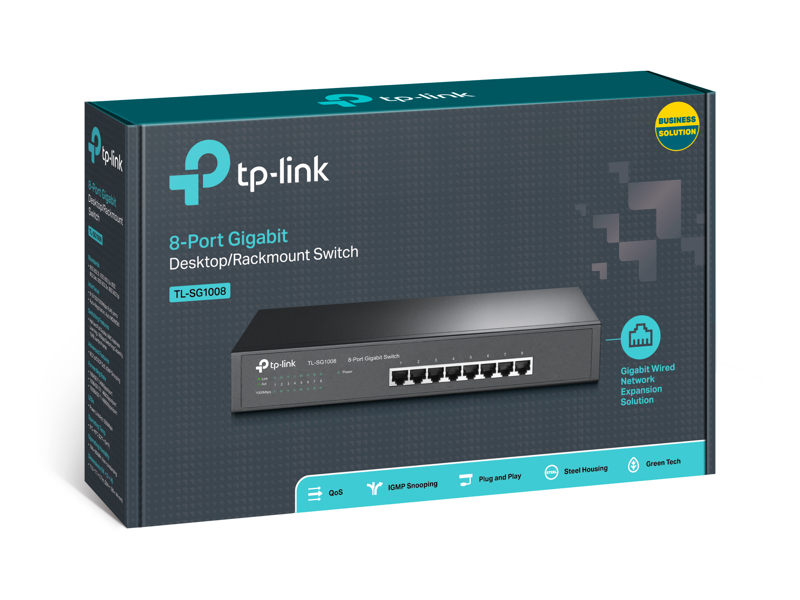 TP-LINK TL-SG1008 - Switch för skrivbord - TL-SG1008