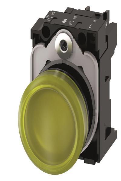 Siemens indicator light 22mm round yellow 3SU1106-6AA30