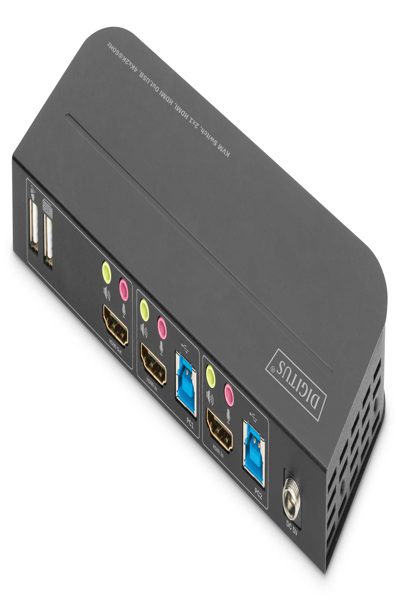 DIGITUS KVM-switch, 2x1 HDMI, HDMI-utgång, USB, 4Kx2K@60Hz - DS-12874