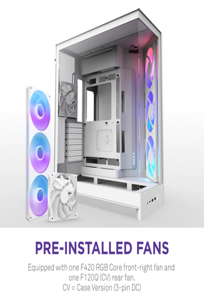 NZXT H9 Flow RGB midi tower PC white - CM-H92FW-R1