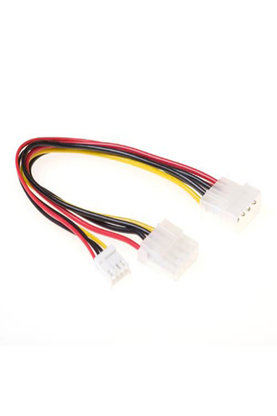 ACT Powersplitter cable for 1x 5,25" + 1x 3.5" 0,20 m - 0.2 m - Molex (4-pin) - 4 x Molex (4-pin) - Male - Female