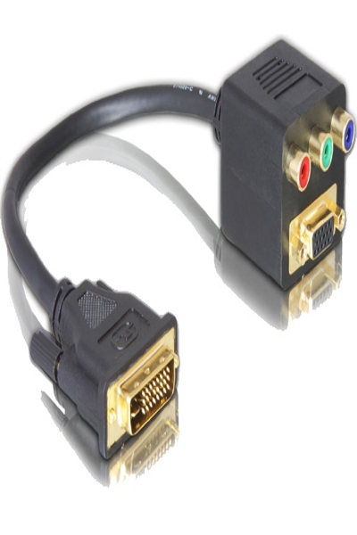 Delock VGA-adapter - DVI-I (hane) till HD-15 (VGA), RCA (hona) - 65061