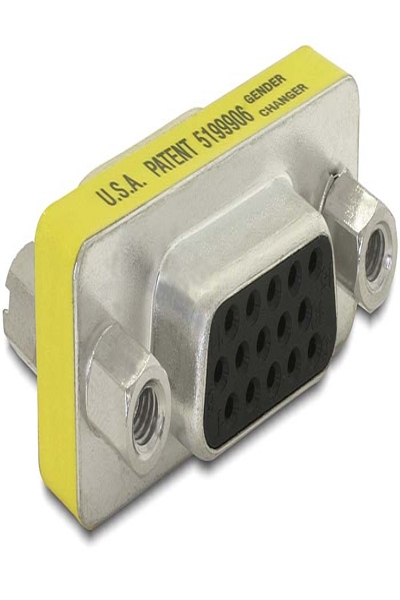 Delock VGA gender changer - HD-15 (VGA) (F) to HD-15 (VGA) (F) - 65001