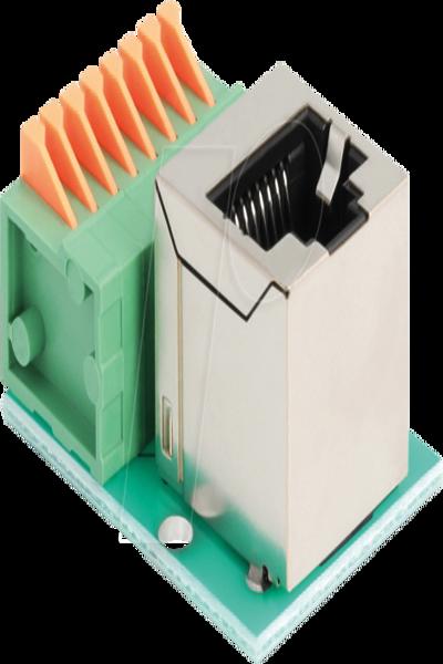 Delock Nätverksadapter - RJ-45 (F) vinklad till 8-polig kopplingsplint - 90653