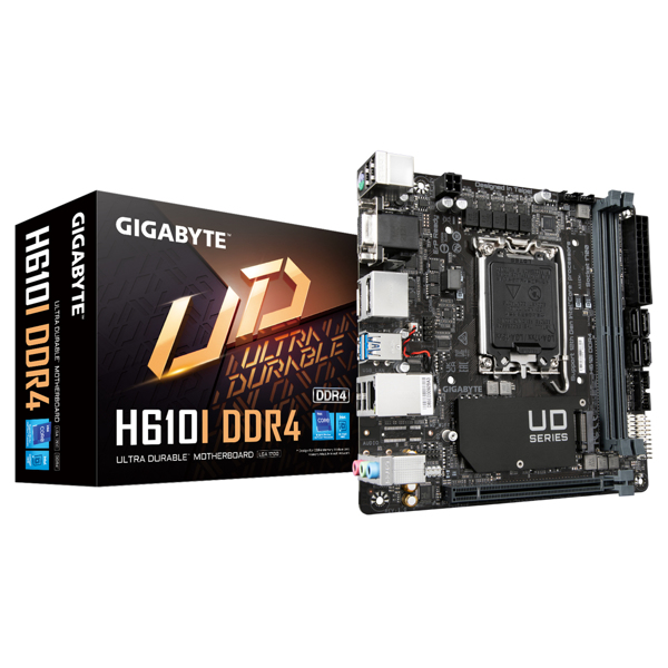 Gigabyte H610I DDR4 1.0 M/B motherboard, LGA1700, M.2, Mini-ITX - H610I DDR4