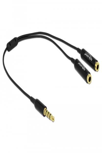 Delock Audio splitter - 4-pole mini jack female to 4-pole mini jack male - 65575
