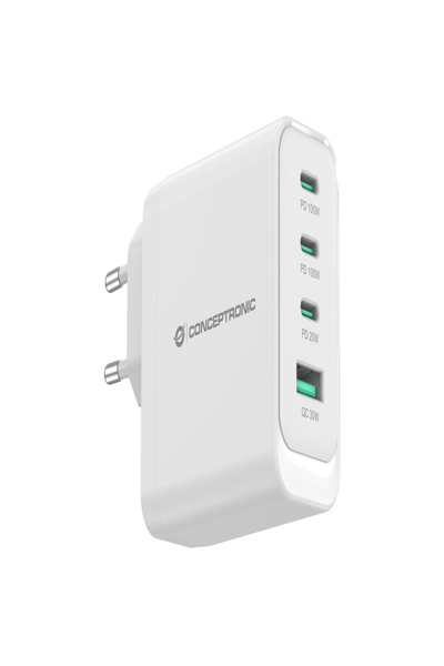 Conceptronic LadegerÃƒÂ¤t 4Port 100W 3xUSB-C 1xUSB-A weiÃƒÅ¸ - ALTHEA22W100