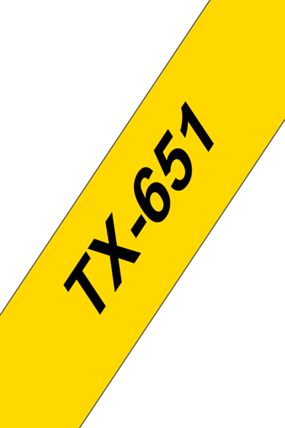 Brother TX651 - Black on yellow - TX651
