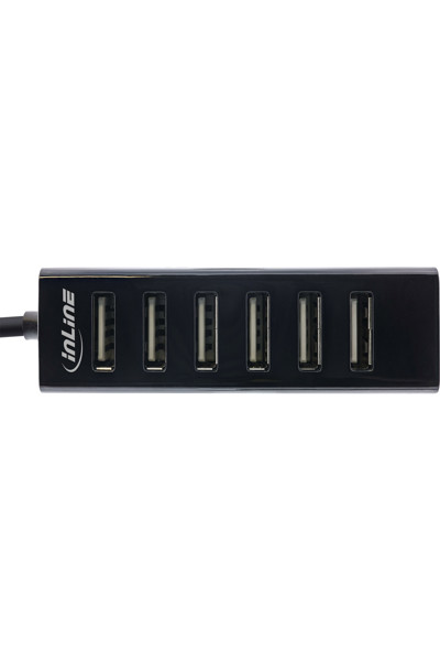 Hub USB 2.0 7 ports InLine - Type-A mâle vers 7x Type-A femelle - noir