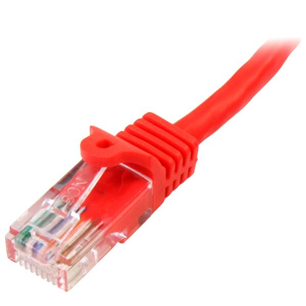 CAT5e Cable - 10 m Red Ethernet Cable - Snagless - CAT5e Patch Cord - CAT5e UTP Cable - RJ45 Network Cable - Patch Cable - RJ-45 (M) ( 45 - 45PAT10MRD