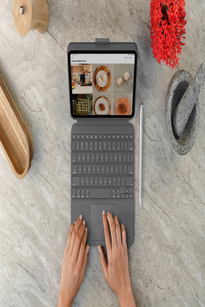 Logitech Combo Touch - QWERTY - Danish - Finnish - Norwegian - Swedish - Touchpad - 1.8 cm - 1 mm - Apple - 920-011440