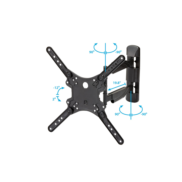 StarTech Flat-Screen TV Wall Mount - Articulating Arm - Wall mount for TV - Plastic, steel - Black - Screen size: 55.88-139.7 cm (22"-55") - FPWARTB1M