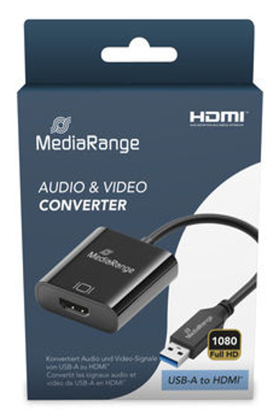MEDIARANGE USB-A TO HDMI AUDIO AND VIDEO CONVERTER BLACK - MRCS232