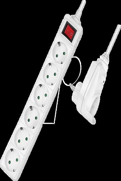 LogiLink LPS274 7-uttag Power Strip 6x CEE 7/3 + 1 - LPS274