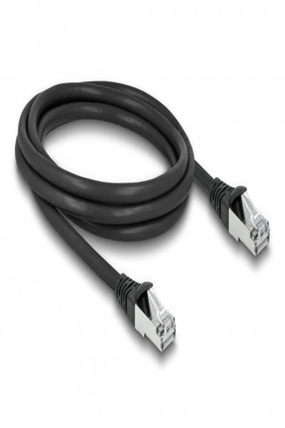 Delock RJ45 Network Cable Cat.6A S/FTP PUR Outdoor 2 m - Cat6a - S/FTP (S-STP) - RJ-45 - RJ-45 - Black - 80135