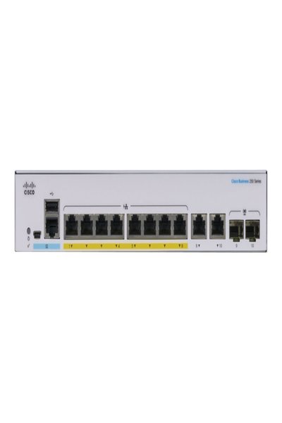 Cisco CBS250-8P-E-2G-NA - Managed - L3 - Gigabit Ethernet (10/100/1000) - Power over Ethernet (PoE) - Rack mounting - 1U - CBS250-8P-E-2G-NA