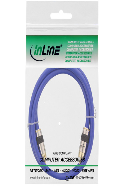 Câble audio et vidéo numérique RCA InLine Premium RCA mâle / mâle plaqué or 10 m
