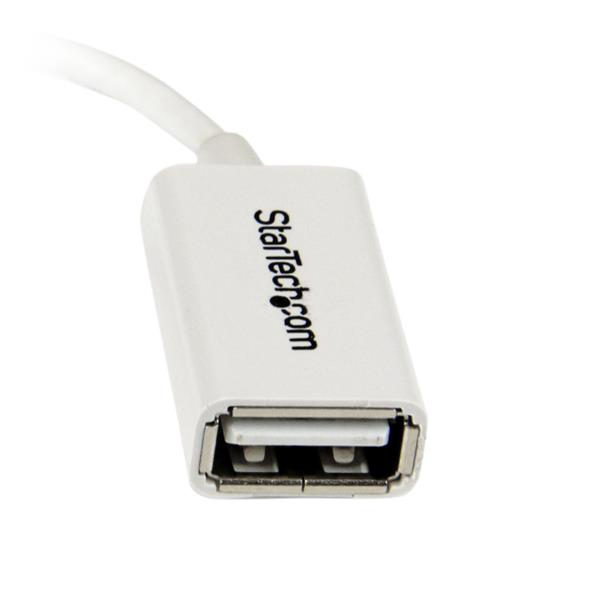 StarTech Micro USB to USB OTG Host Adapter M/F - USB adapter - 5-pin Micro-USB Type B (M) - USB Type A, 4-pin (W) - 5" (Hi-Speed ​​OTG) - white (UUSBOTGW) - UUSBOTGW