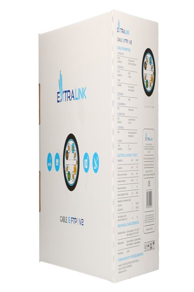 Extralink CAT6 FTP V2 extérieur paire torsadée 305 m noir