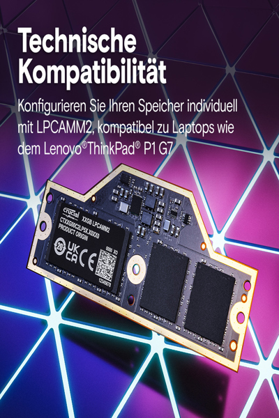 CRUCIAL CT64G75C2LP5X 64 GB LPDDR5X LPCAMM2 - CT64G75C2LP5X