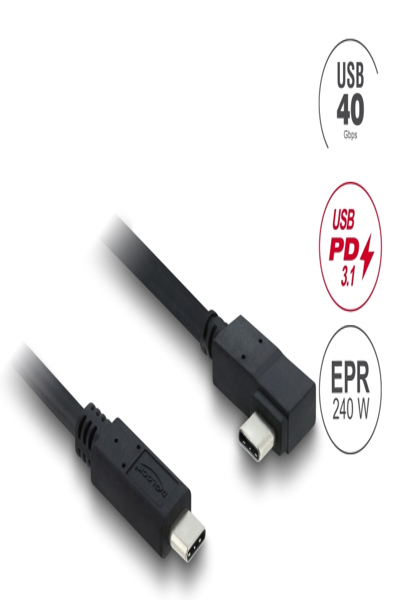 Delock Coaxial USB 40 Gbps Cable Angled Left - Cable - Digital - 81710