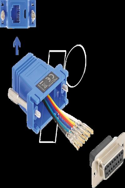 Delock Serial adapter - 15 pin D-Sub (DB-15) (F) to RJ-12 (F) - 67090