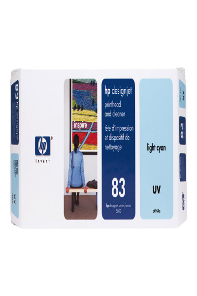 HP 83 Light Cyan DesignJet UV Printhead: With Printhead Cleaner - C4964A