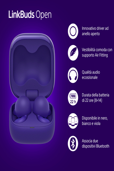Sony LinkBuds Open WFL910V trådlösa hörlurar violett - WFL910V