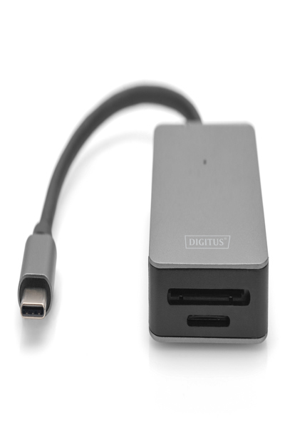 DIGITUS USB-C-kortläsare, 2 portar, hög hastighet - DA-70333
