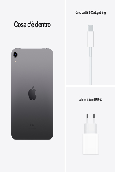 Apple iPad mini Wi-Fi 64GB - Space Grey - 21.1 cm (8.3") - 2266 x 1488 pixels - 64 GB - 4 GB - iPadOS 15 - Grey