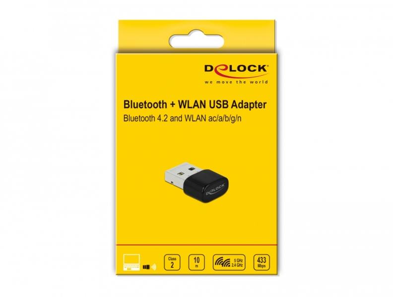 Delock 61000 - Wired and wireless - USB - WLAN - 433 Mbit/s - Black - 61000