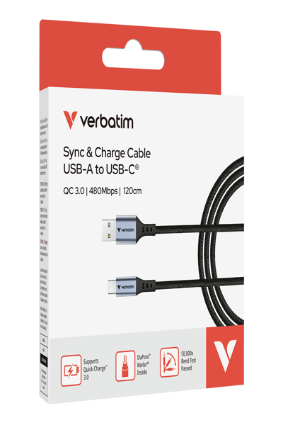 Verbatim Sync and Charge USB-C power cable - 31843