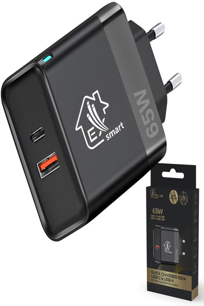 Chargeur rapide GaN 65 W Extralink Smart Life
