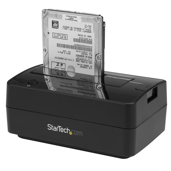 StarTech Docking Station for 2.5 / 3.5" SATA Drives - USB 3.1 (USB-A, USB-C) or eSATA - USB A and USB C cables included - HDD docking station - Bays: 1 - 6.4 cm, 8.9 cm (2.5", 3.5") - SATA 6Gb/s - 600 MBps - eSATA, USB 3.1 (Gen 2) - Black - SDOCKU313E