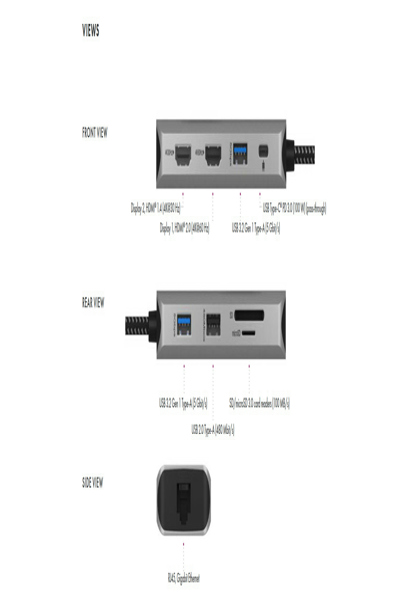 ICY BOX IB-DK4012-CPD 9-i-1 mobil dockningsstation - IB-DK4012-CPD