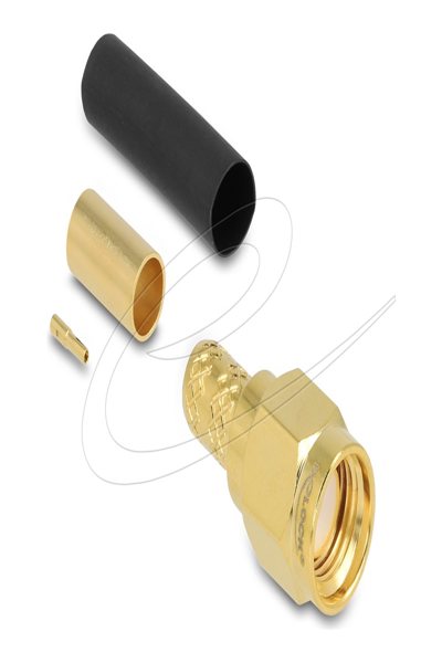 Delock RP-SMA socket for crimping LMR200 with heat shrink tubing - 91791