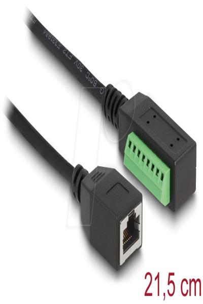 Adaptateur réseau Delock - Bornier 8 broches (M) vers RJ-45 (F)