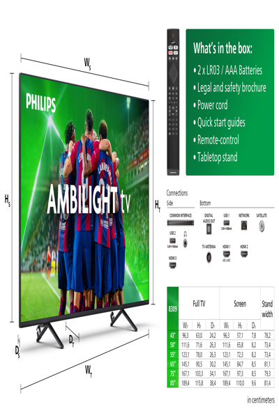 Philips 50PUS8309 - 50" Diagonal Class 8309 Series LED-backlit LCD TV - 50PUS8309/12
