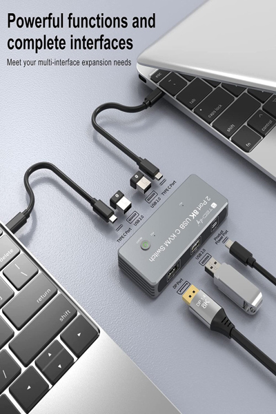 Techly KVM Switch USB-C 2in 1 out - Kvm Switch - USB Typ C - IDATA-KVM-DPC8K