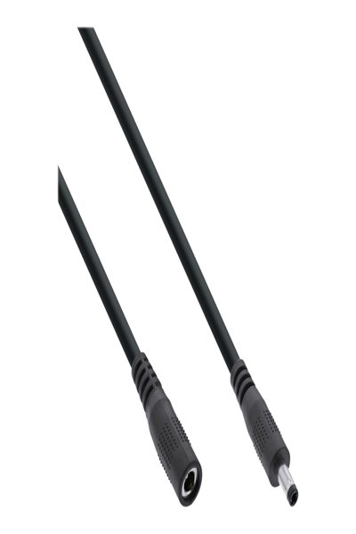 Câble d'extension CC InLine - CC mâle/femelle 4,0 x 1,7 mm - AWG 18 - noir 3 m