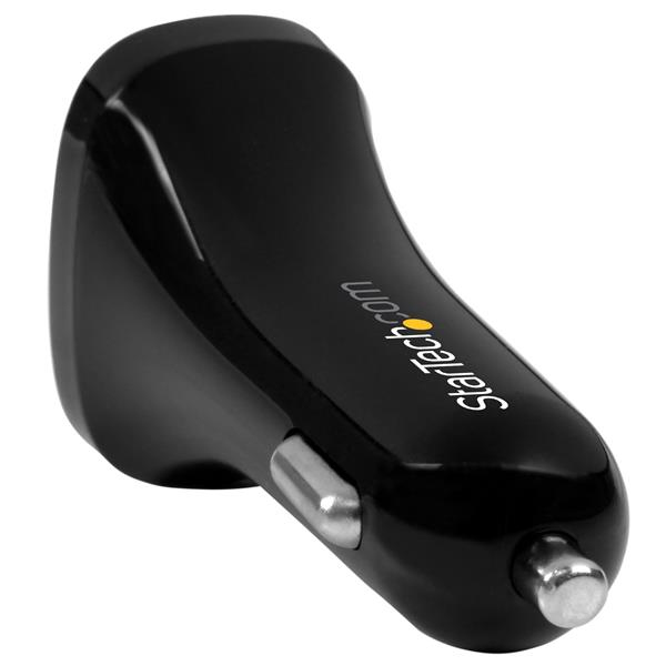 StarTech Dual-Port USB Car Charger - 24W/4.8A - Black - Auto - Cigar lighter - 5 V - Black - USB2PCARBKS