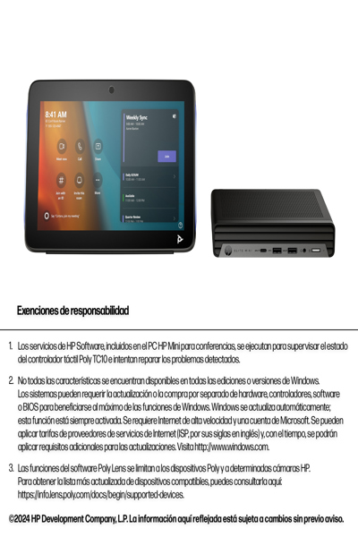 Poly Studio Base Kit G9 Plus for Microsoft Teams HP Mini IP PC - A3LU8AA
