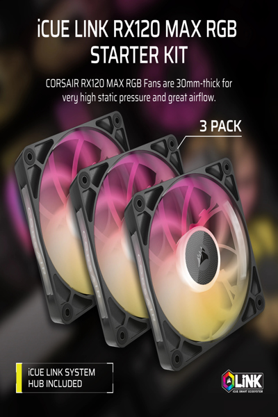 Corsair iCUE Link RX120 MAX RGB startpaket - CO-9051034-WW