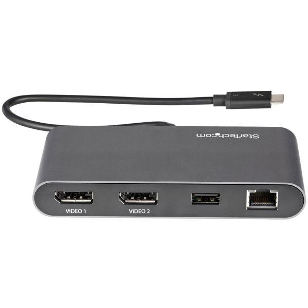 StarTech Thunderbolt 3 Mini dokkingstasjon med dobbel skjerm TB3DKM2DPL - TB3DKM2DPL