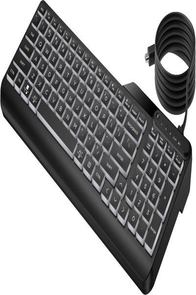 HP 405 Multi-Device Backlit Wired Keyboard: USB-C - 7N7C1AA